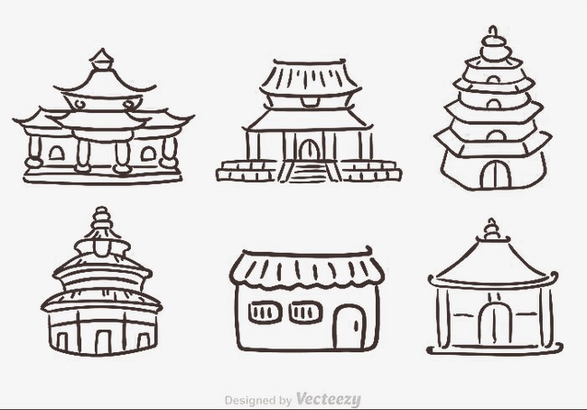 巴黎著名建筑简笔画