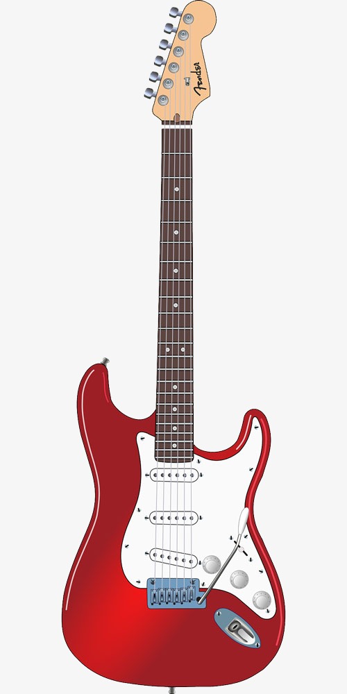 红色的电吉他素材图片免费下载_高清卡通手绘png_千库