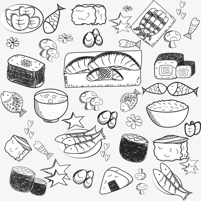 日本料理黑板报简易图