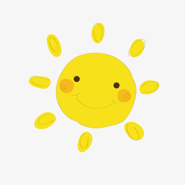 黄色小太阳装饰手绘太阳矢量卡通装饰图案