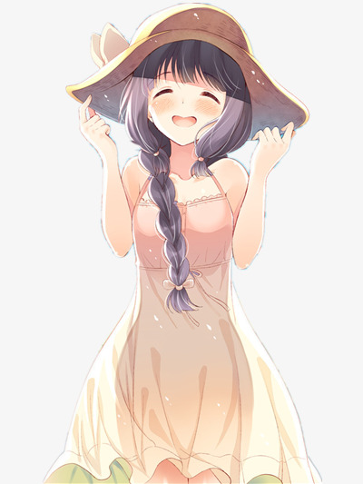 手绘微笑女孩