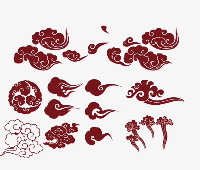 矢量手绘云彩png素材-90设计