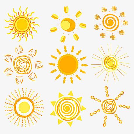金色卡通太阳