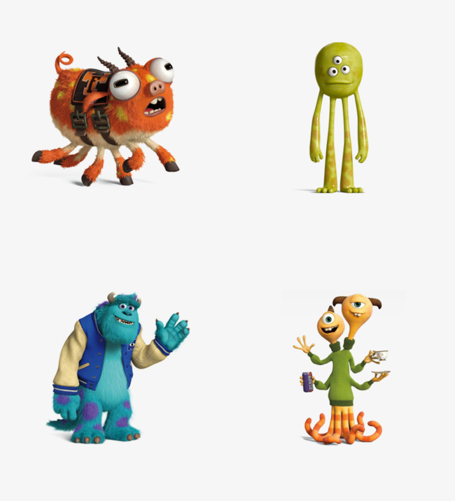 卡通人物双头八爪鱼