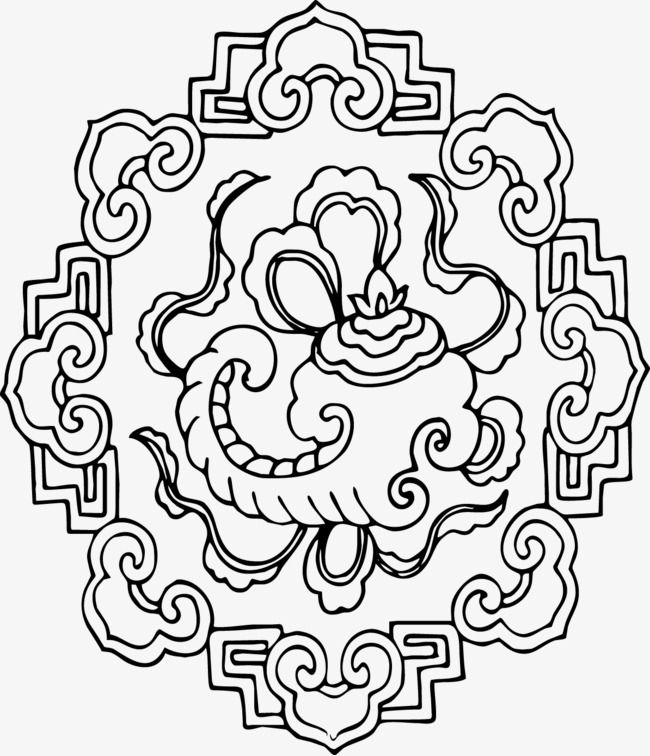 中国传统图案抽象花纹