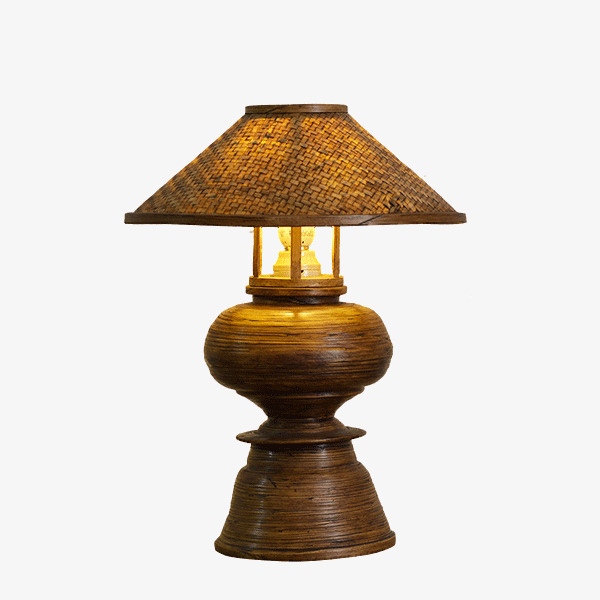 竹编卧室台灯 东南亚桌灯 水疗会所设计师床头