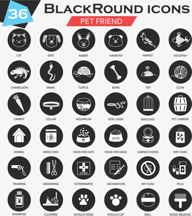 90设计提供高清png动物素材免费下载,本次可爱宠物图标设计矢量素材