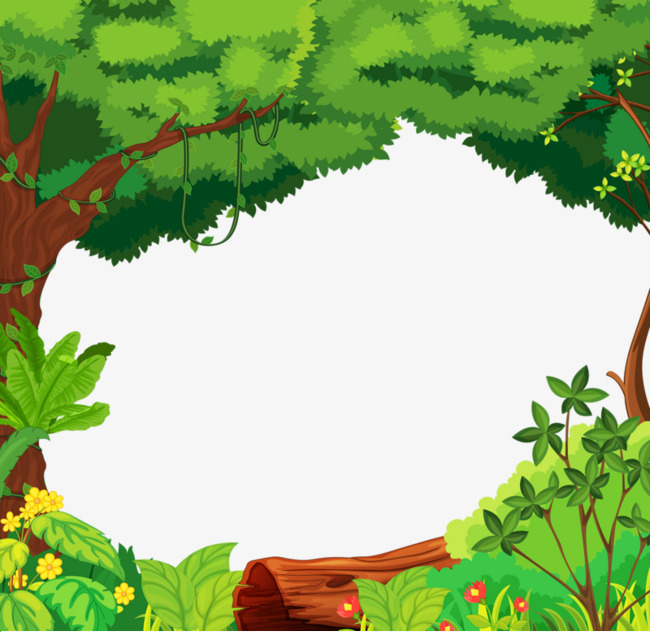 纯原创手绘树插画大树小树春天绿色