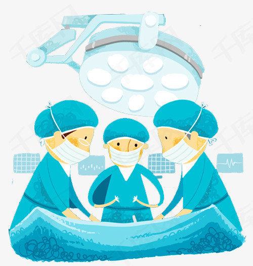 手术插画卡通护士医生手术手术台手术过程  