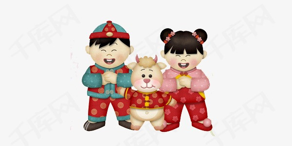 喜庆节日祝福装饰人物图