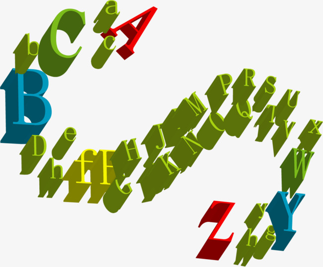 矢量手绘立体字母_艺术字设计_千库网