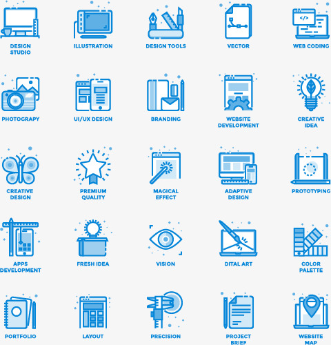 个性主题蓝色图标矢量素材