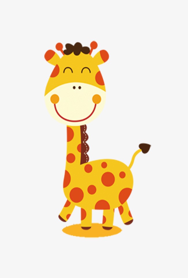 卡通动物长颈鹿png素材-90设计