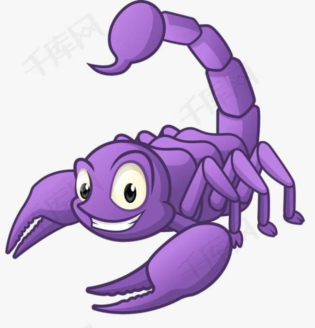 紫色蝎子紫色动画手绘蝎子