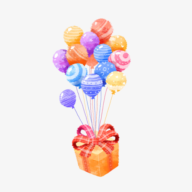 气球礼盒png素材-90设计
