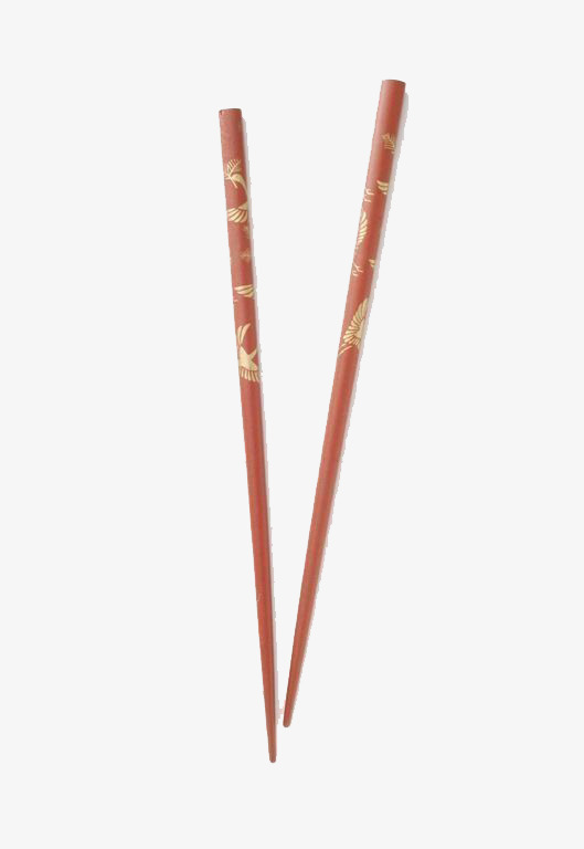 有金色花纹的筷子