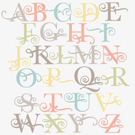彩色英文艺术字母