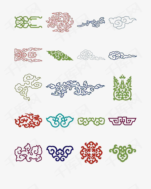中国传统花纹底纹复古花边花纹