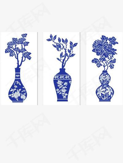 蓝色花瓶青花瓷花瓶图片蓝色花瓶