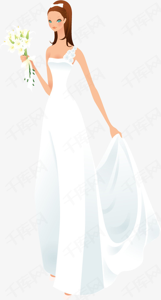 矢量婚纱_婚纱情侣头像