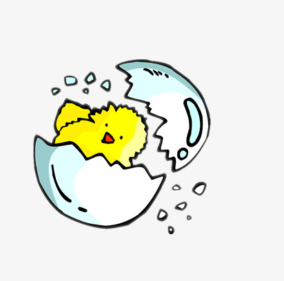 小鸡破壳图片卡通