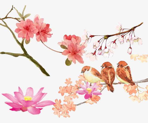 古风花卉素材图片免费下载_高清装饰图案psd