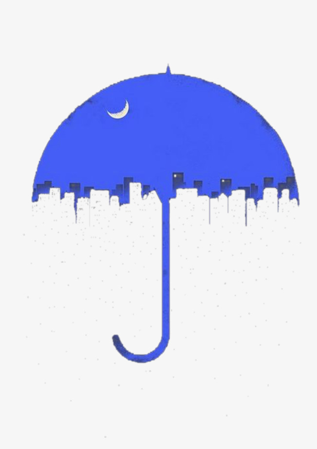 蓝色雨伞