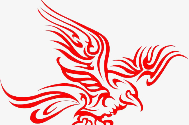 设计提供高清png效果元素素材免费下载,本次红色线条老鹰效果元素免抠
