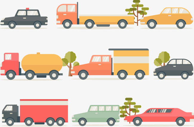 矢量马路上的汽车【高清装饰元素png素材】-90设计