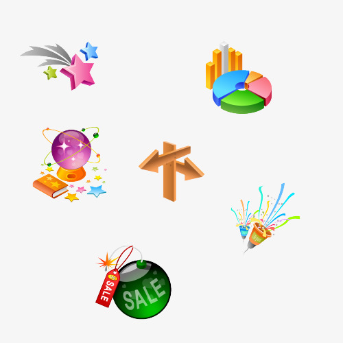 卡通c4d小图标放大镜立体图标免扣