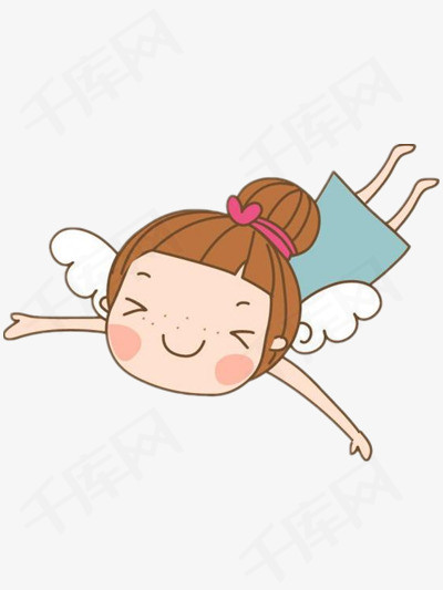 做梦会飞的卡通小女孩素材图片免费下载_高清产品实物