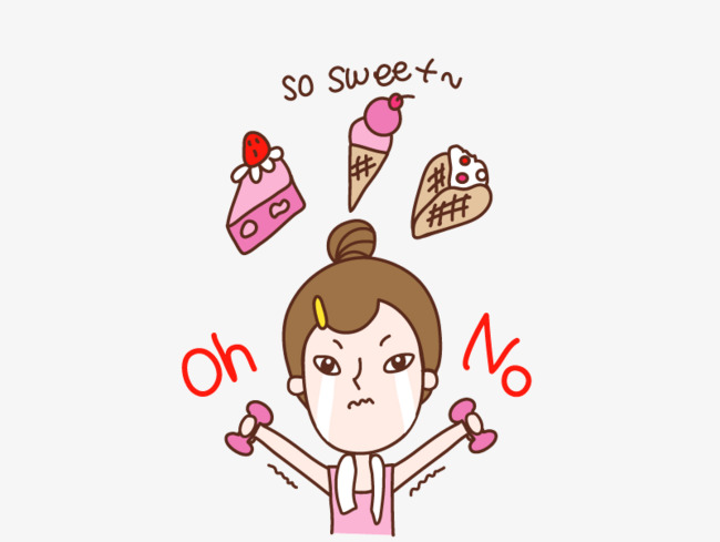 女孩减肥卡通矢量素材