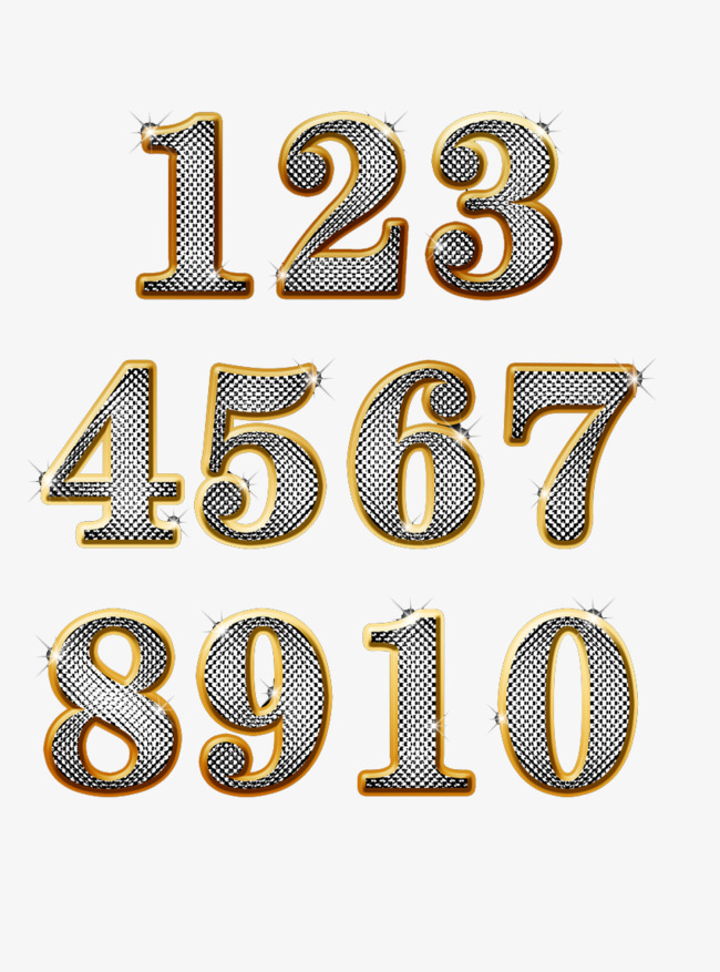 数字1金属质感立体效果艺术字体