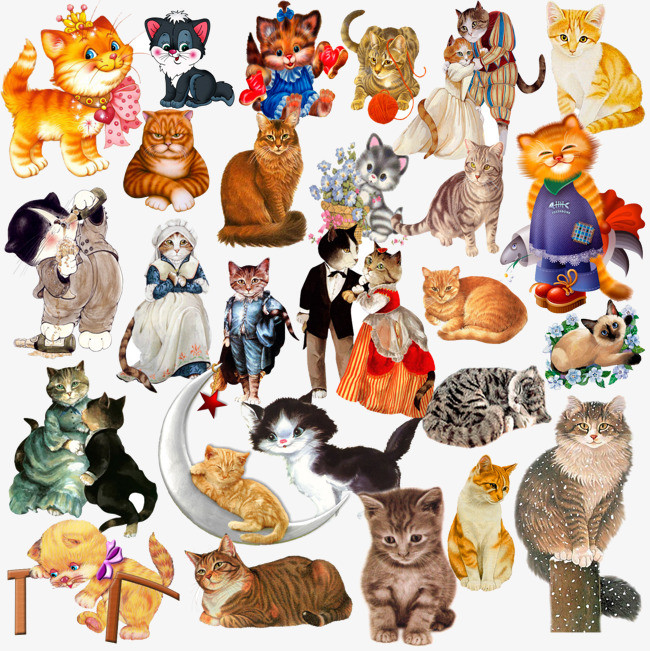 卡通小猫素材图片