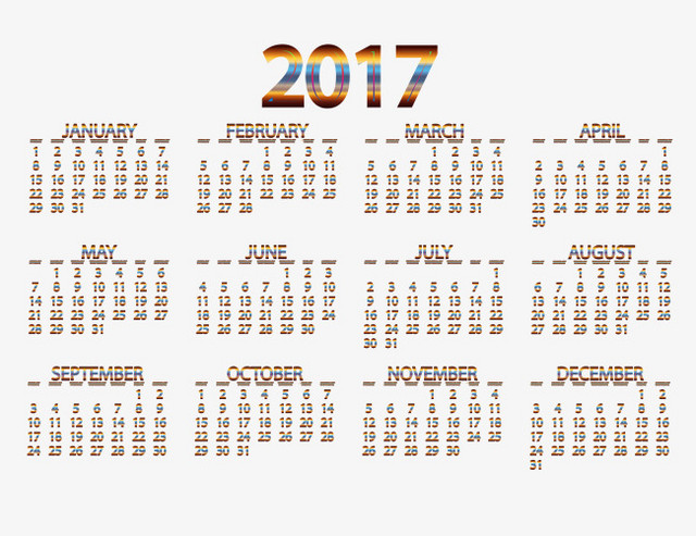 2017年日历素材库矢量【高清装饰元素png