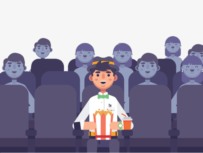 看电影的人【高清装饰元素png素材】-90设计