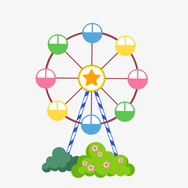 彩色摩天轮png矢量素材图片免费下载_高清装饰图案psd_千库网(图片