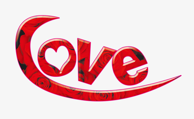 红色love艺术字