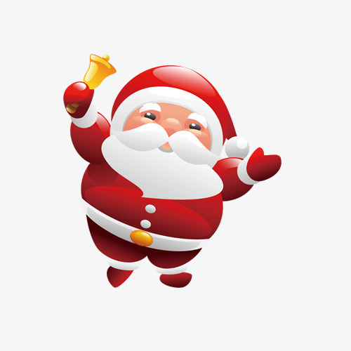 90设计提供高清png海报素材免费下载,本次收拿铃铛的卡通圣诞老人作品