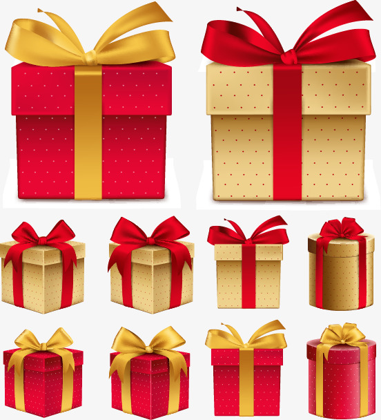 礼物盒子矢量图png素材-90设计