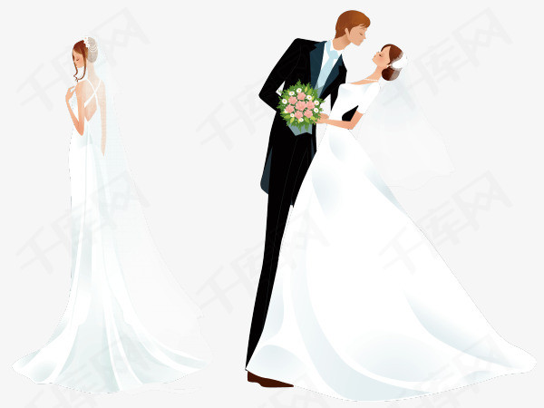 婚纱新娘手绘_新娘婚纱图片(3)