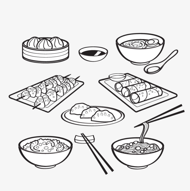 矢量中式饺子