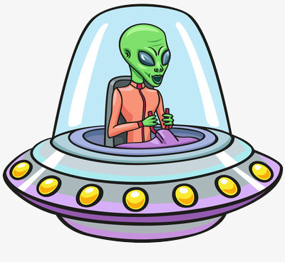 外星人开着宇宙飞船图片