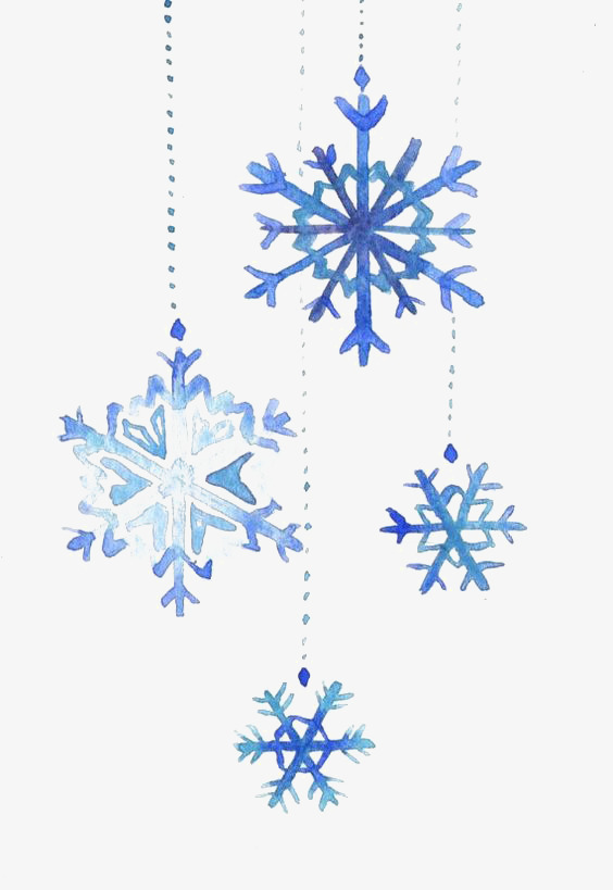 镭射流光炫彩蓝紫色小雪花矢量素材【免抠元素png】