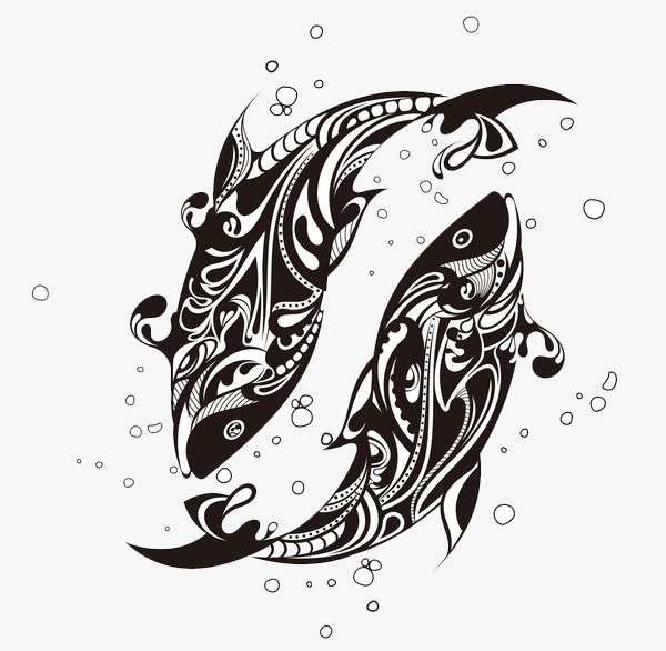 鱼 气泡 黑白 素描鱼水生动物鱼 气泡  黑白  素描鱼 水生动物免扣