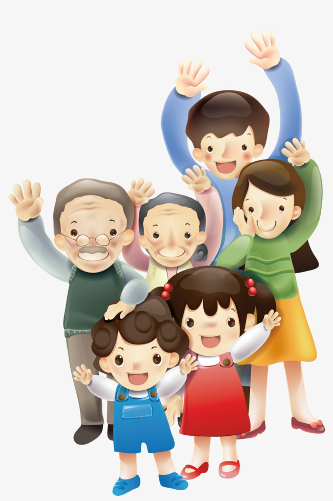 幸福的一家素材图片免费下载_高清卡通手绘psd_千库网
