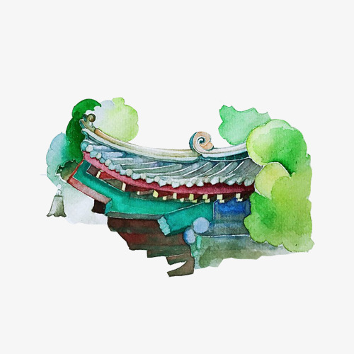 古代建筑大门简笔画