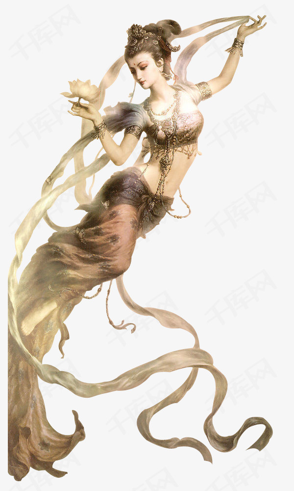 敦煌,壁画,飞天,仙女素材图片免费下载_高清图片png_千库网(图片编号