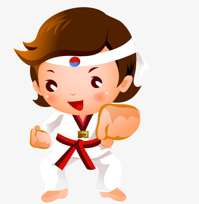 跆拳道小子矢量图