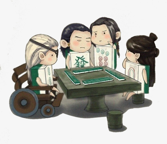 古代四人打麻将素材图片免费下载_高清图片p